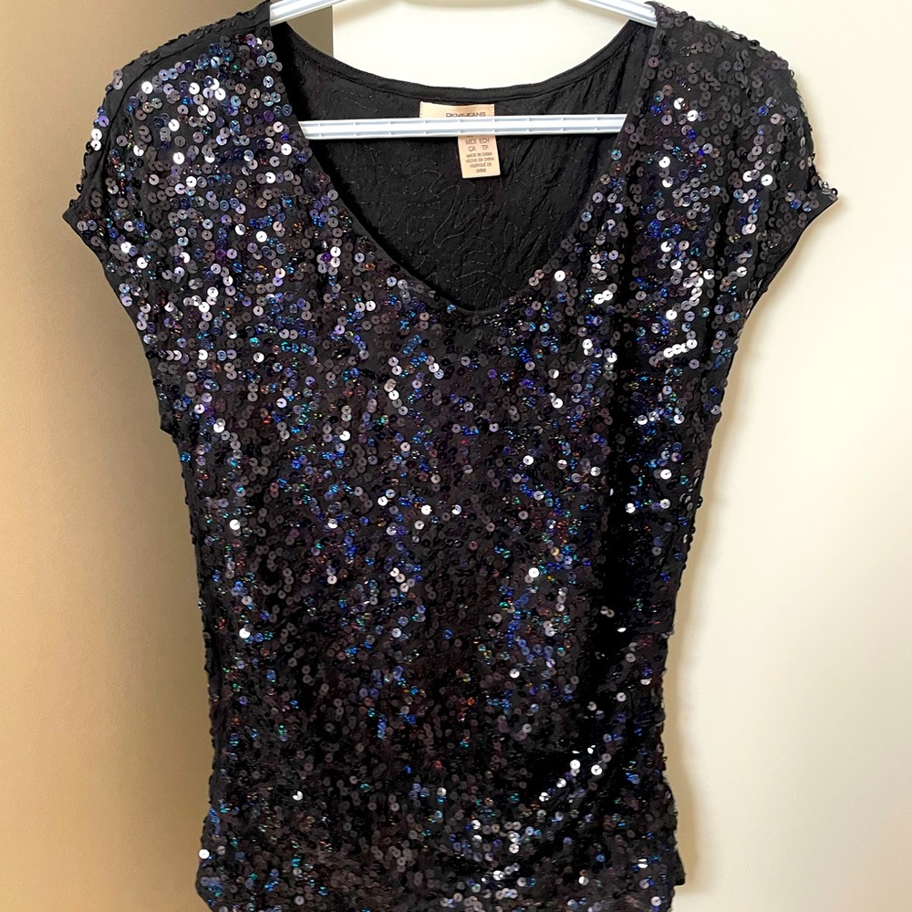 2 for $30 DKNY Sequins Top, Size XS